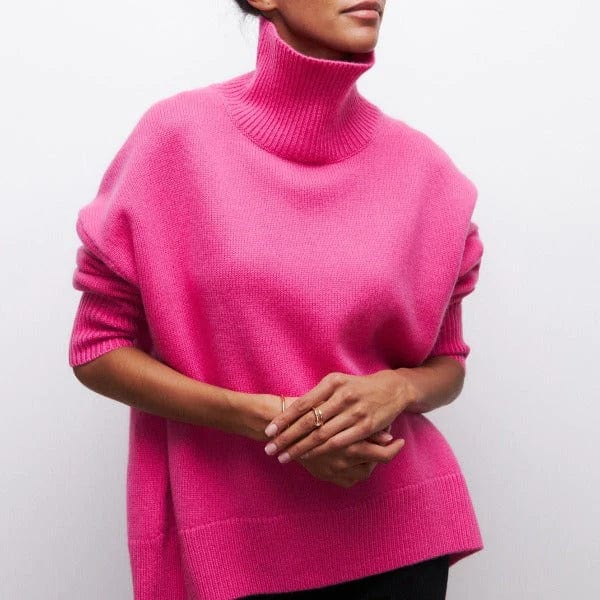CLARA Oversize-Rollkragenpullover aus Kaschmir