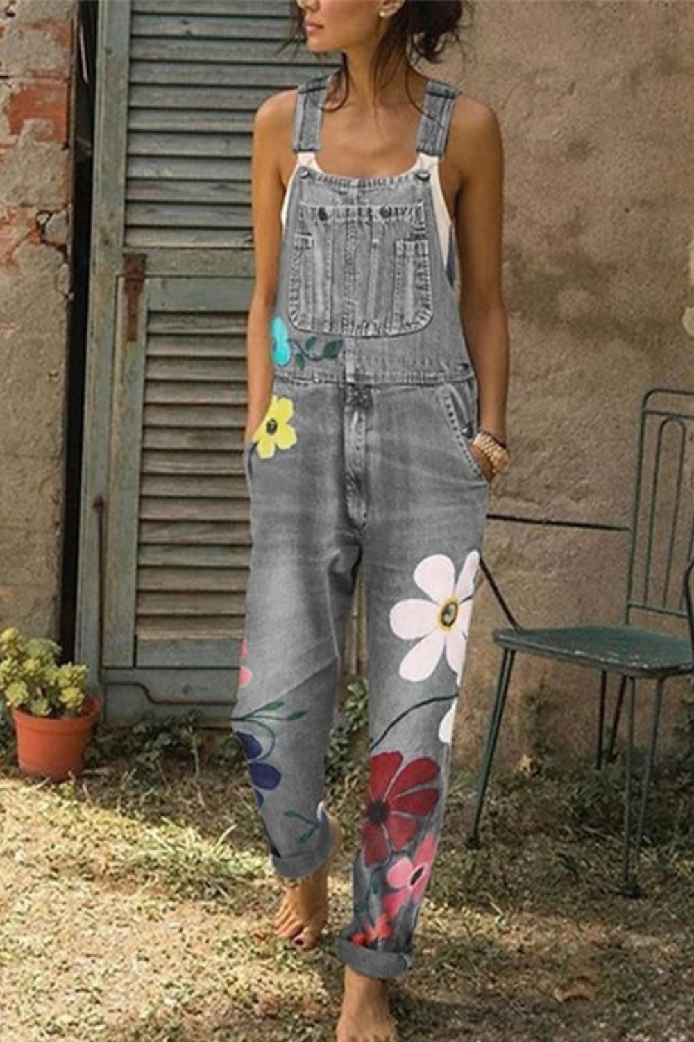 Celestia - Ärmelloser Jeans-Jumpsuit