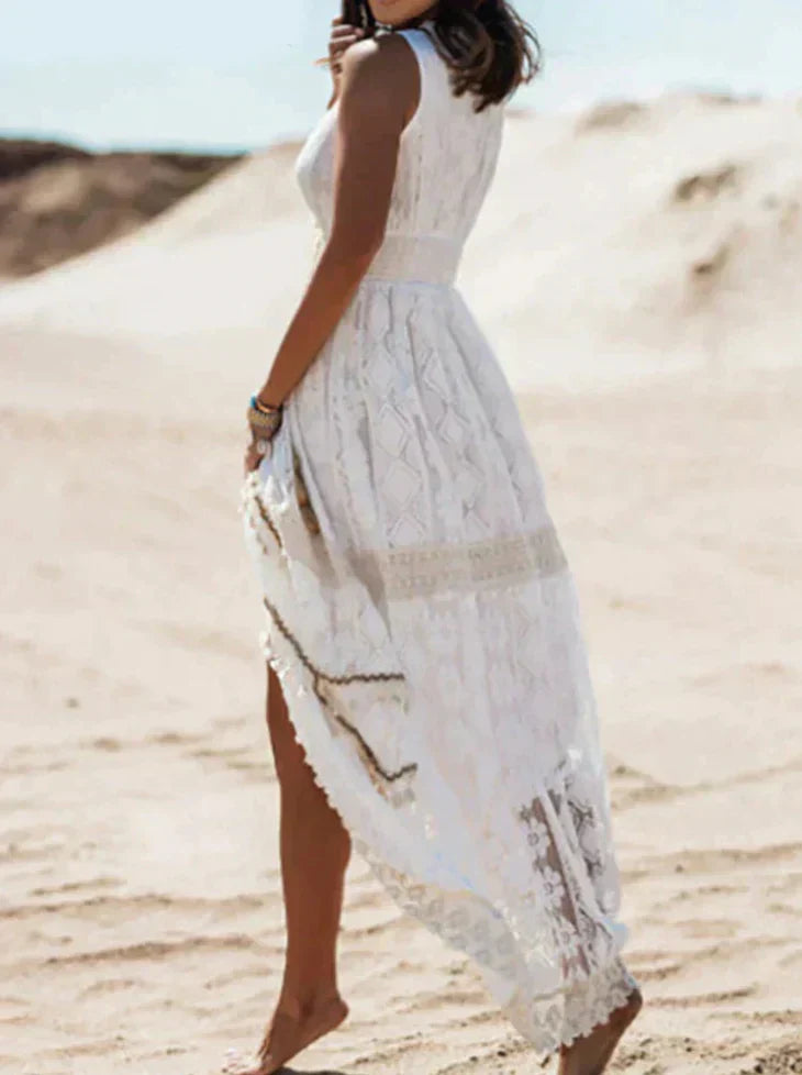 Reba – Ärmelloses Boho-Kleid aus Spitze