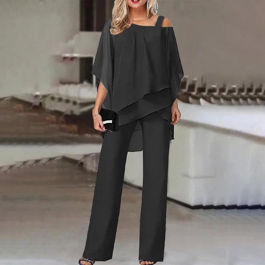 Alaine – Elegantes zweiteiliges Chiffon-Set