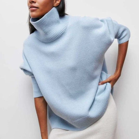 CLARA Oversize-Rollkragenpullover aus Kaschmir