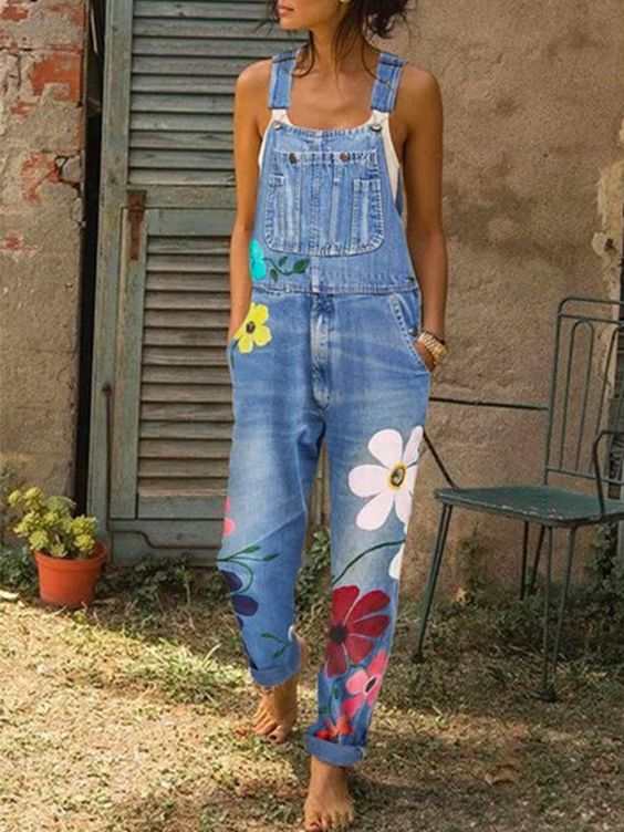 Celestia - Ärmelloser Jeans-Jumpsuit