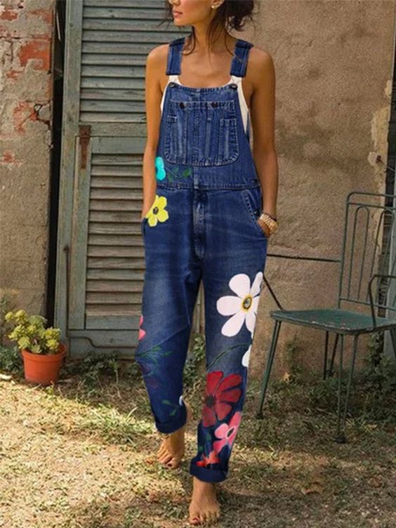 Celestia - Ärmelloser Jeans-Jumpsuit
